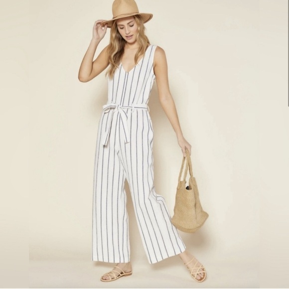 Outerknown | 100% Cotton Weekender White & Blue Striped Jumpsuit Size Small - Picture 3 of 12
